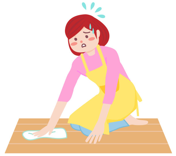 家庭主妇打扫地板图片下载