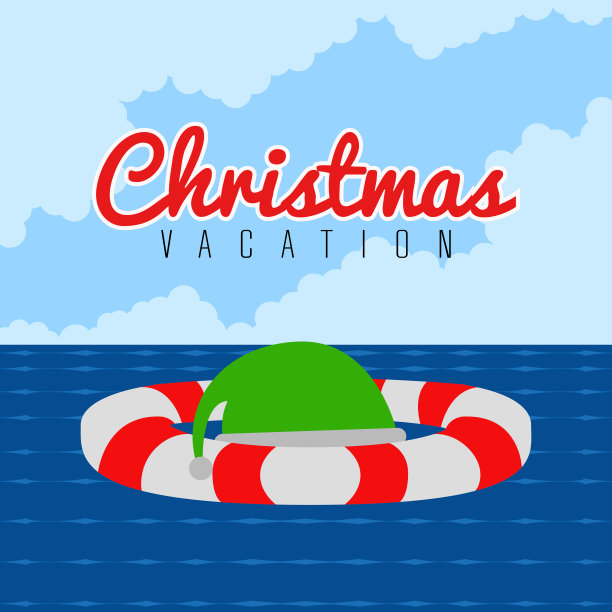 圣诞老人的帽子和一个救生员。圣诞假期图片下载