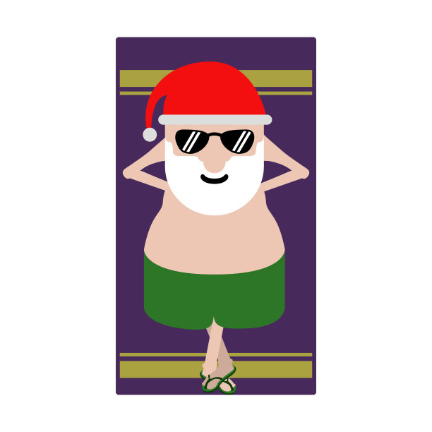 夏日圣诞老人放松图片下载