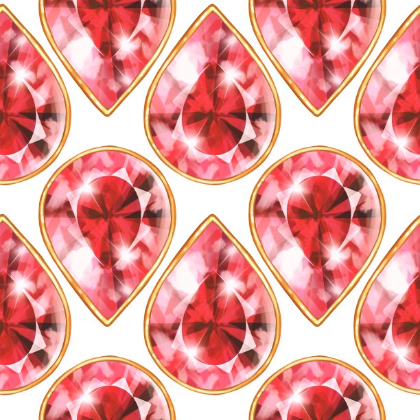 无缝红色宝石图案图片下载