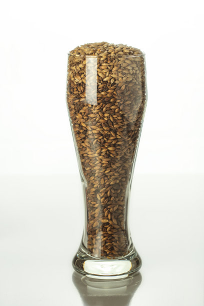 概念照片模拟啤酒由深色和浅色麦芽在啤酒杯图片下载