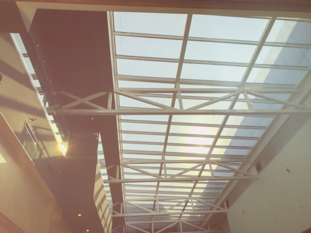 格鲁吉亚第比利斯现代购物中心的金属结构玻璃屋顶图片下载