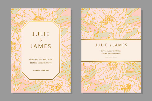 复古婚礼请柬套装图片下载