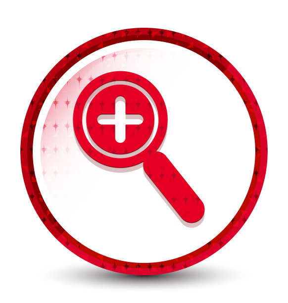 放大图标迷雾冰冻红色圆形按钮图片下载