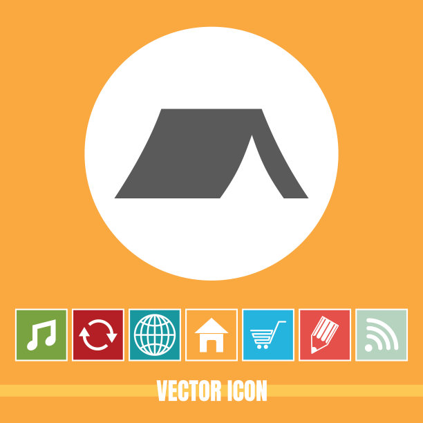 非常有用的矢量图标帐篷与奖金图标非常有用的移动应用程序，软件和Web图片下载