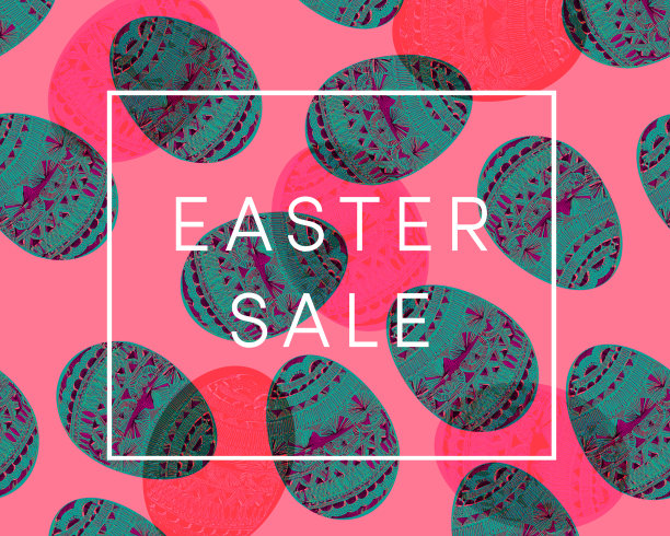 复活节快乐：充满活力的复活节促销banner设计图片下载