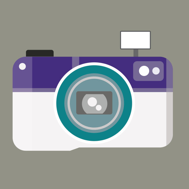 一台复古胶卷相机。带镜头的现代数码相机。网站的图标。专业的录像和摄影设备。——说明图片下载