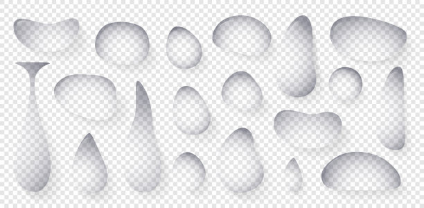 真实的水滴设置在透明的背景孤立。简单的设计。美丽的背景。矢量插图。图片下载