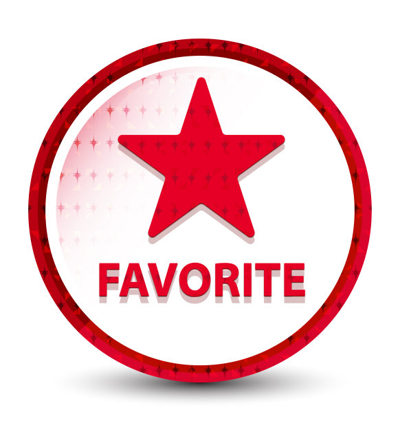 最喜欢的(星星图标)雾冻红色圆形按钮图片下载