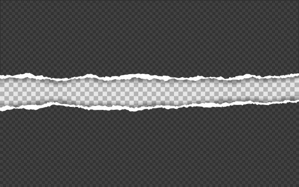 撕纸边。撕破的纸条。撕开的水平方形纸条。矢量图图片下载