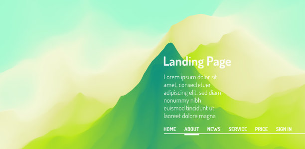 登陆页面的网站和移动应用程序。现代抽象风格。矢量网站设计模板。图片下载