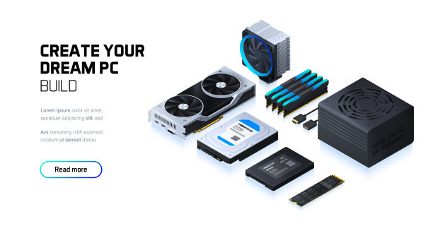 游戏和工作站电脑组件集图片下载