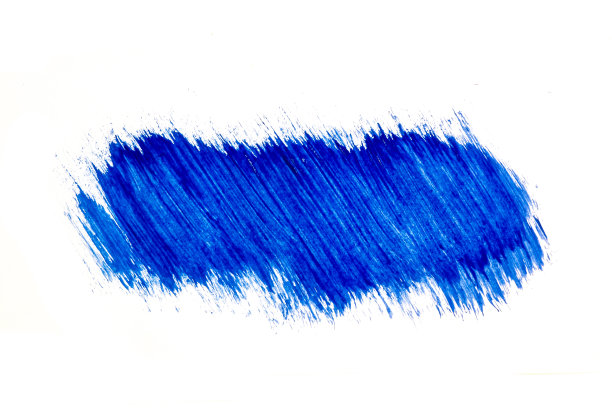 笔触蓝色水彩孤立的白色背景图片下载