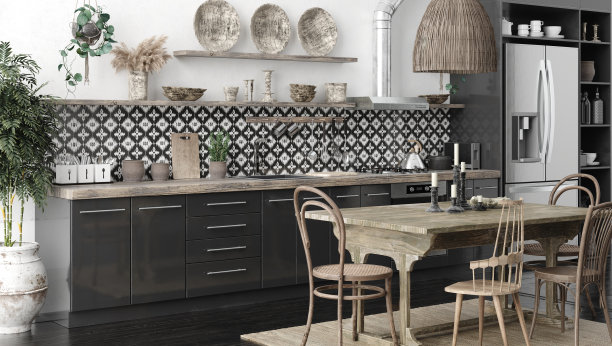 民族厨房内部，全景图片下载