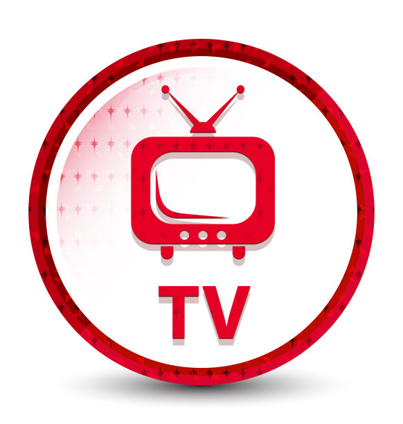 电视雾冻红圆按钮图片下载