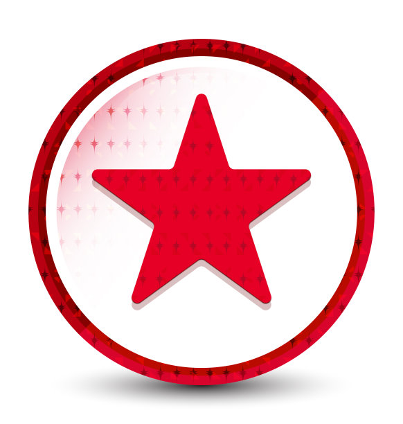 星星图标雾冻红色圆形按钮图片下载
