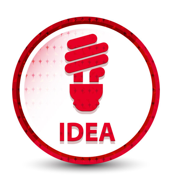 点子(灯泡图标)雾蒙蒙冰冻红色圆形按钮图片下载