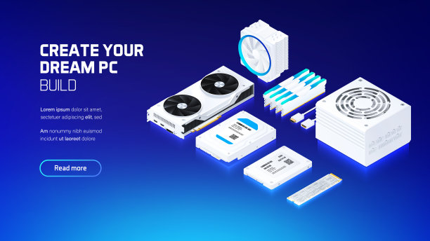 游戏和工作站电脑组件集图片下载