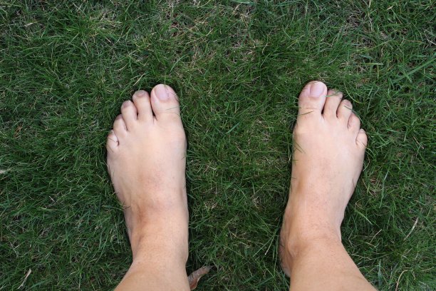 女性赤脚在草地上图片下载