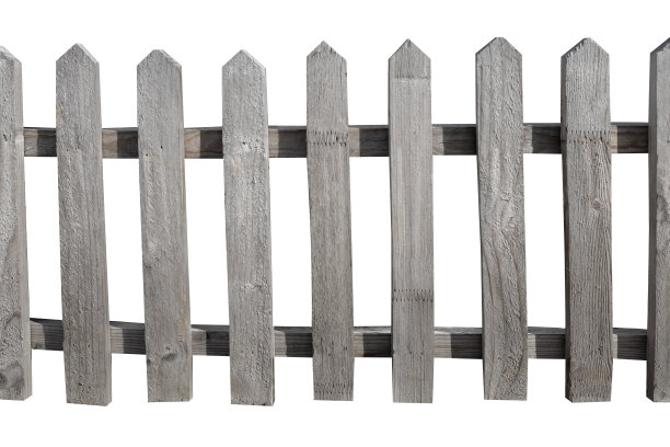 木栅栏孤立在白色背景上图片下载