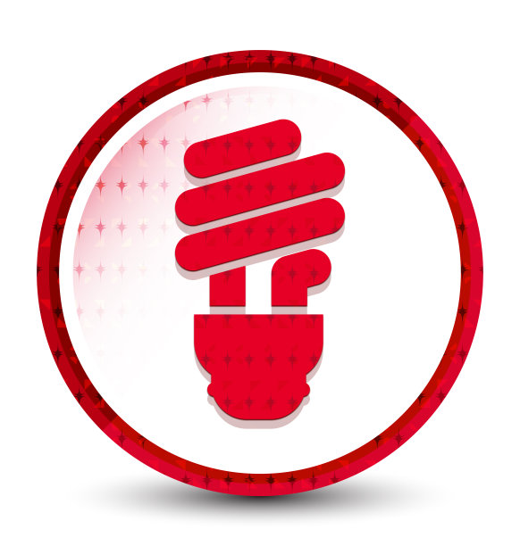 灯泡图标雾冻红色圆形按钮图片下载