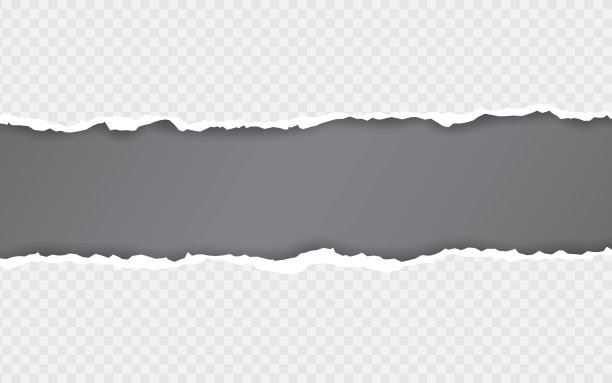 撕纸边。撕破的纸条。撕开的水平方形纸条。矢量图图片下载