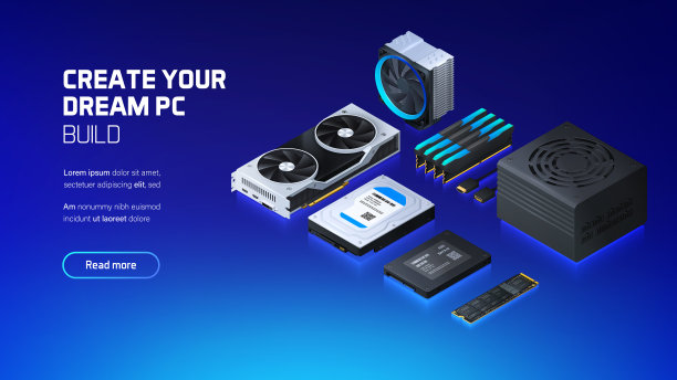 游戏和工作站电脑组件集图片下载