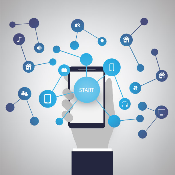 物联网，移动设计概念与图标图片下载