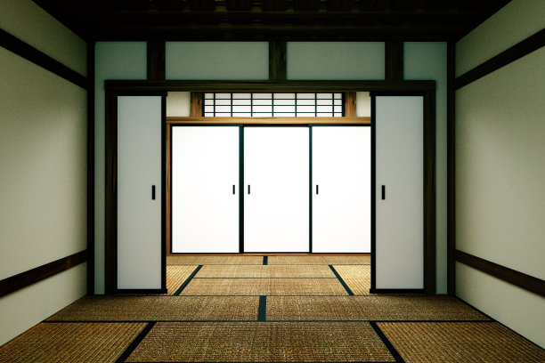 日本原创房间-日本风格房间设计和装饰风格的日本。三维渲染图片下载