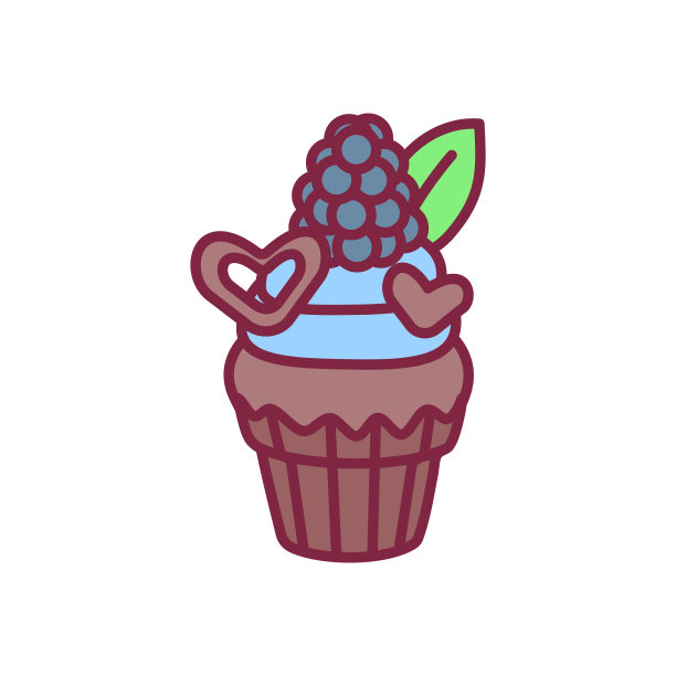 矢量可爱的纸杯蛋糕糖果艺术图片下载