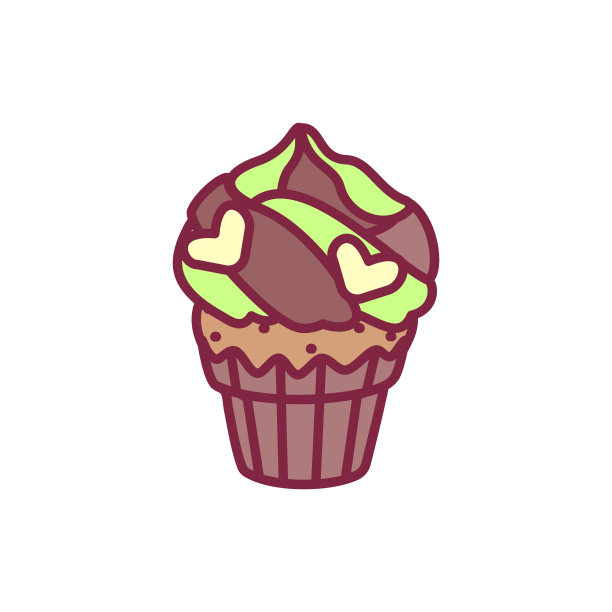 矢量可爱的纸杯蛋糕糖果艺术图片下载