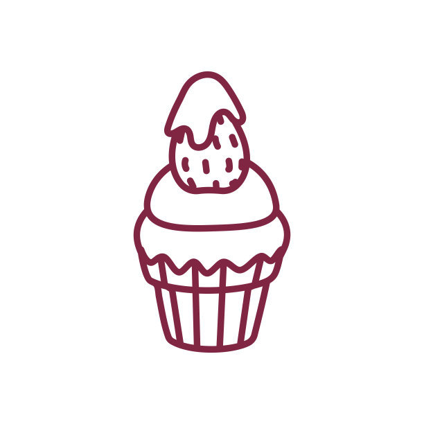 矢量可爱的纸杯蛋糕糖果艺术图片下载