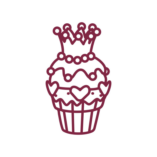 矢量可爱的纸杯蛋糕糖果艺术图片下载