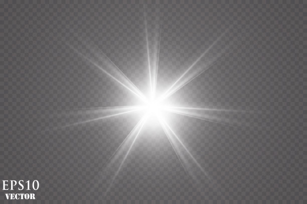 矢量透明阳光特殊镜头光晕光效果。图片下载