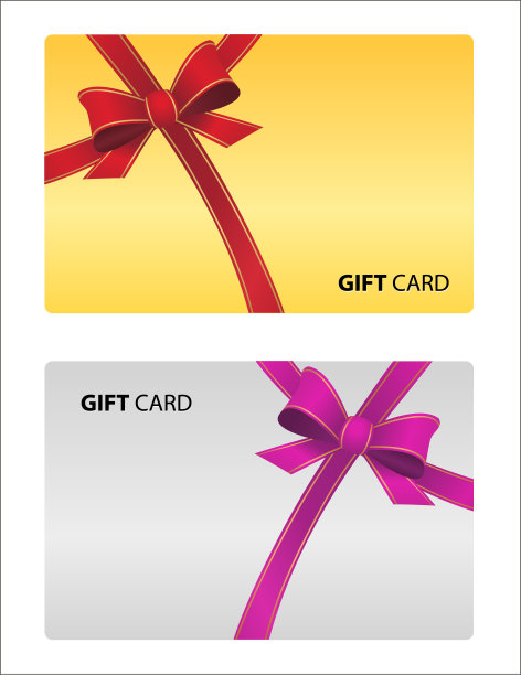 美丽的礼品卡孤立。矢量名片金银购物。图片下载