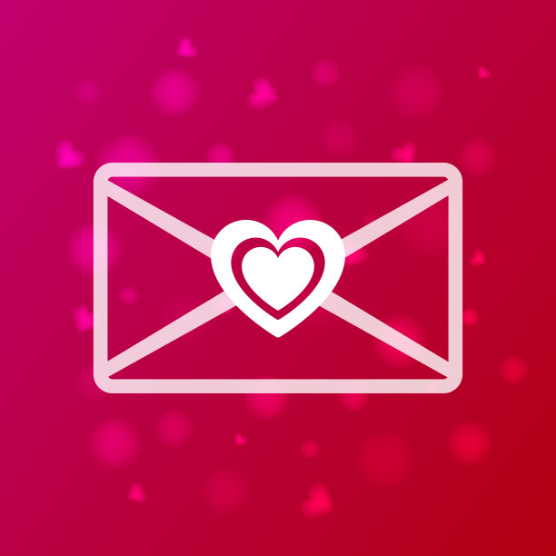 情人节的信封。情书和电子邮件图标。图片下载