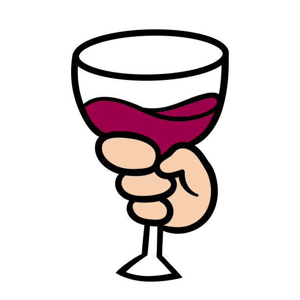 卡通手握酒杯图片下载