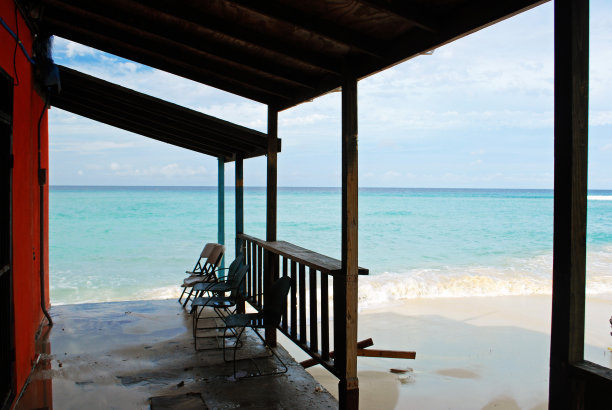 门廊的海景图片下载