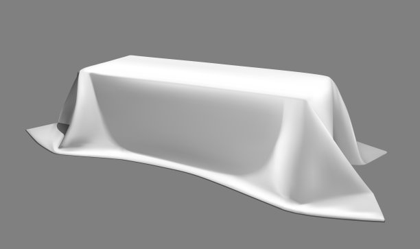 桌子与白色矢量桌布图片下载