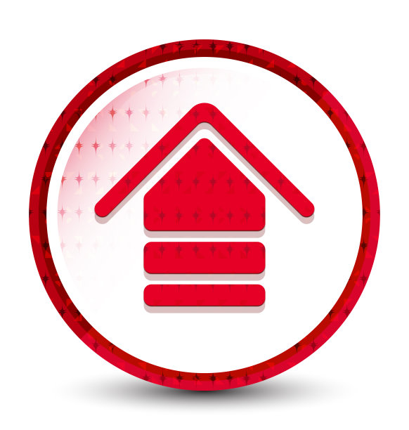 上传图标雾冻红色圆形按钮图片下载