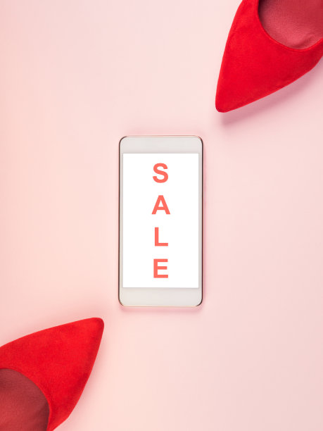 单色背景与红色高跟鞋。出售图片下载