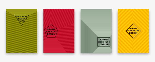 封面设计与几何半色调线。最小的手册模板。矢量插图。图片下载