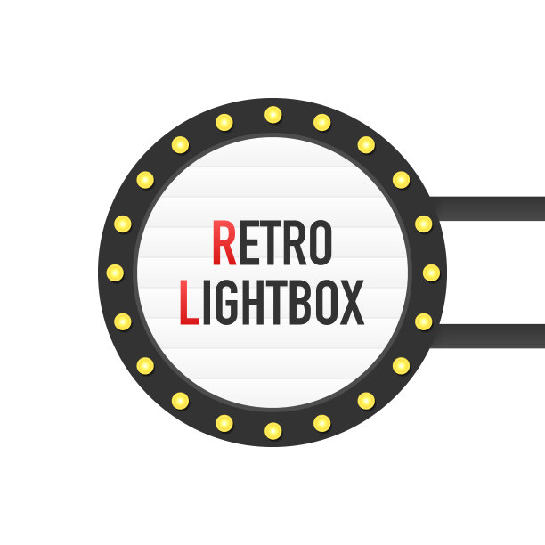 复古灯箱广告牌复古框架。具有可定制设计的灯箱。你的项目或广告的经典横幅。图片下载
