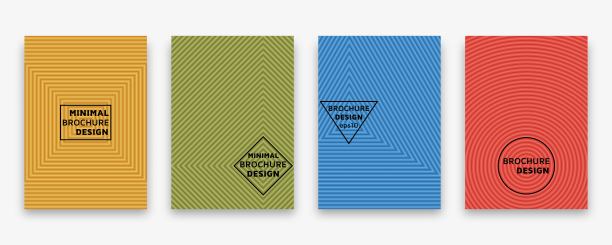 封面设计与几何半色调线。最小的手册模板。矢量插图。图片下载