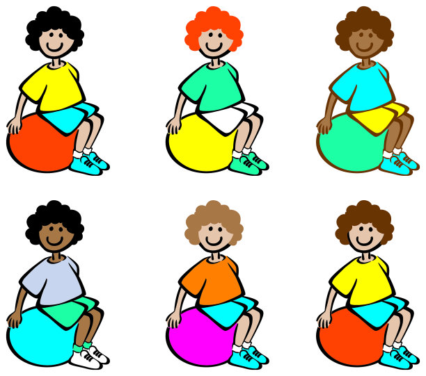 有大健身球的男孩图片下载