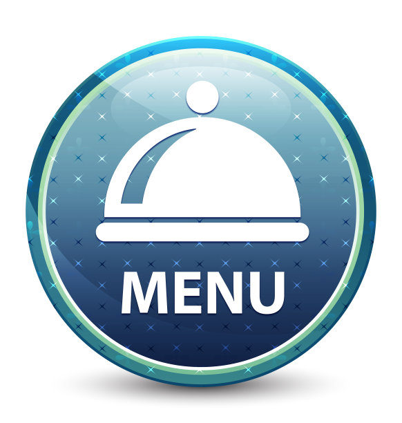 菜单(菜式图标)亮天蓝色圆形按钮图片下载