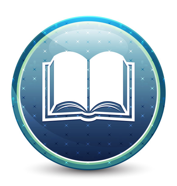 书的图标亮天蓝色圆形按钮图片下载