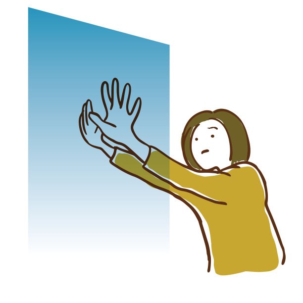 推墙的女人。黑暗的感觉图片下载