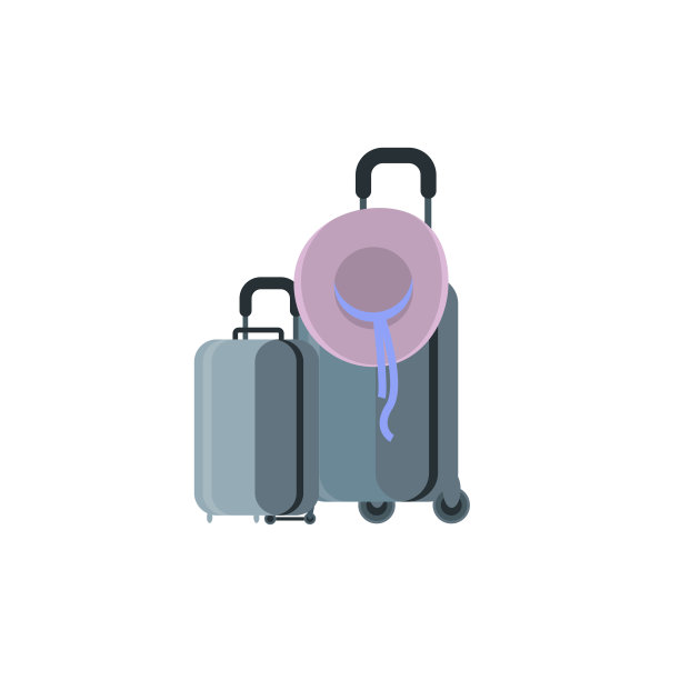 夏日海报，海边的行李箱，夏日旅程的开始。商业海报图片下载