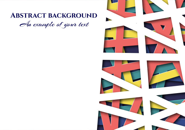 抽象的几何背景剪纸风格。3d设计的横幅，flykrov，广告，海报。模式向量图片下载